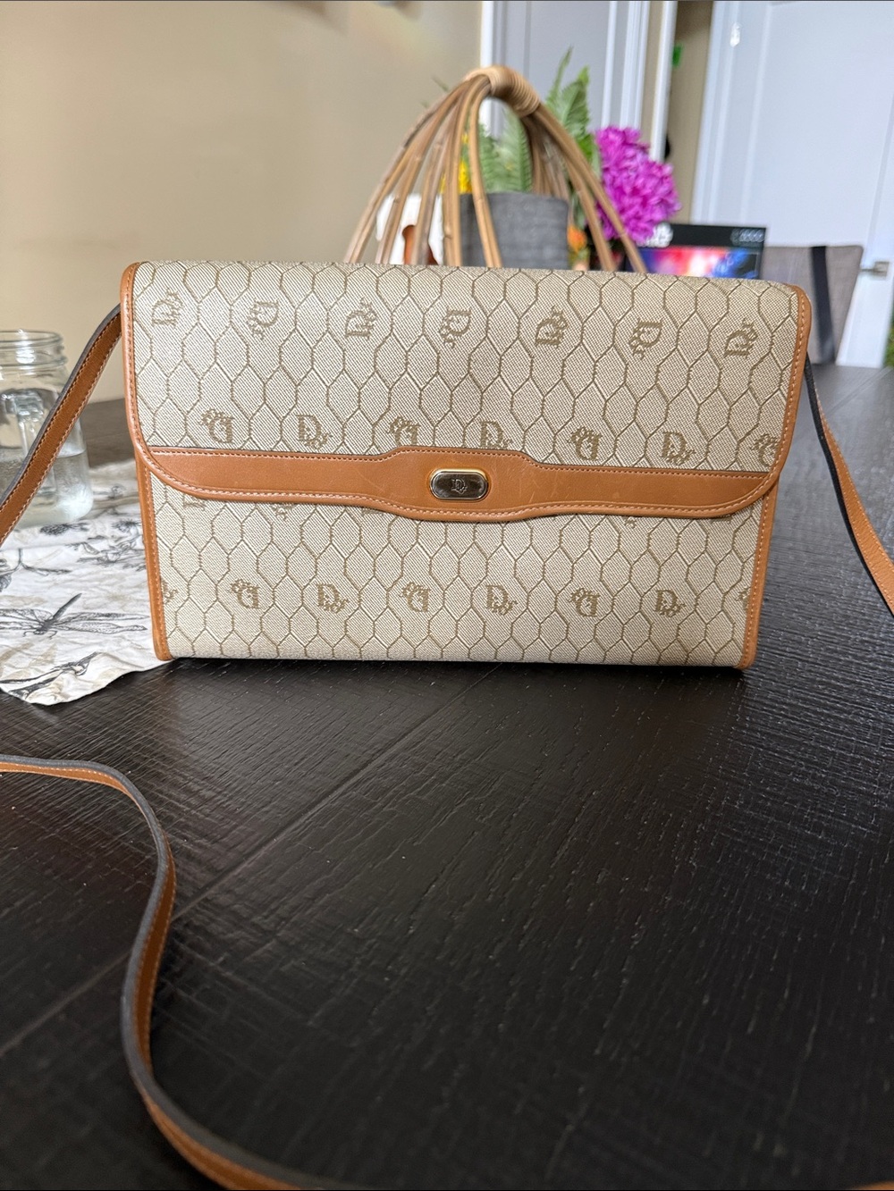 Authentic Vintage Christian Dior Honeycomb Shoulder Bag + Entrupy COA